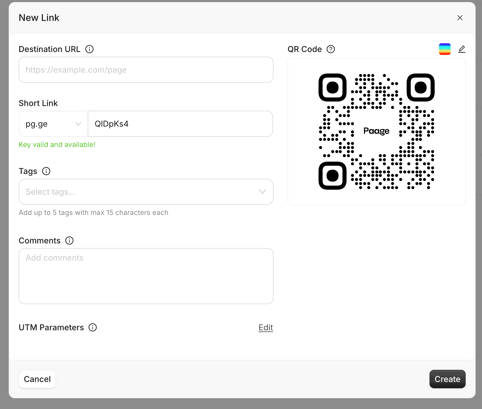 Creating a QR code link to a Paage page for in-store gift card promotion