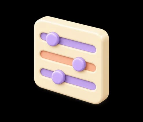 Three adjustment sliders, like a photo editor's controls