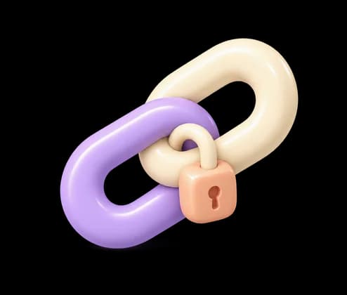 Two chain links locked together with a padlock